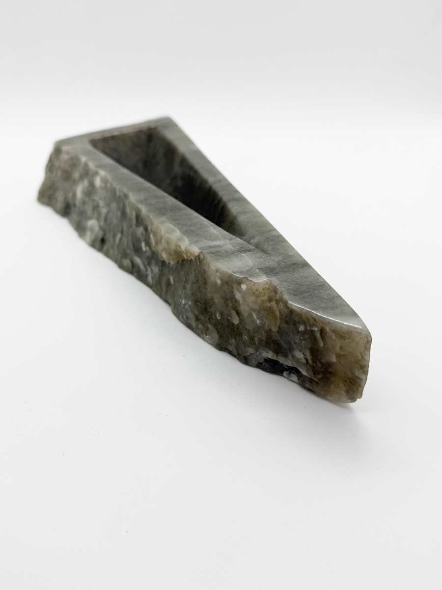Salt cellar rare gray alabaster by Robin Antar, Image 1.