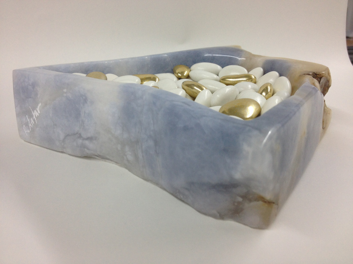 blue alabaster small bowl by Robin Antar 
