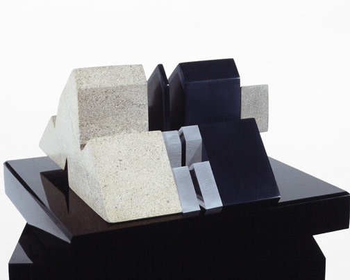 LIMESTONE AND LUCITE GRAPHIC FIGURE by Robin Antar 