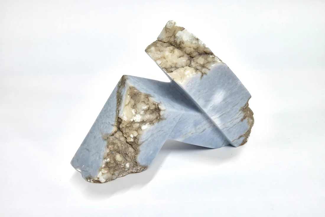 Working Things Out (Blue Alabaster Graphic Figure) by Robin Antar, Image 1.