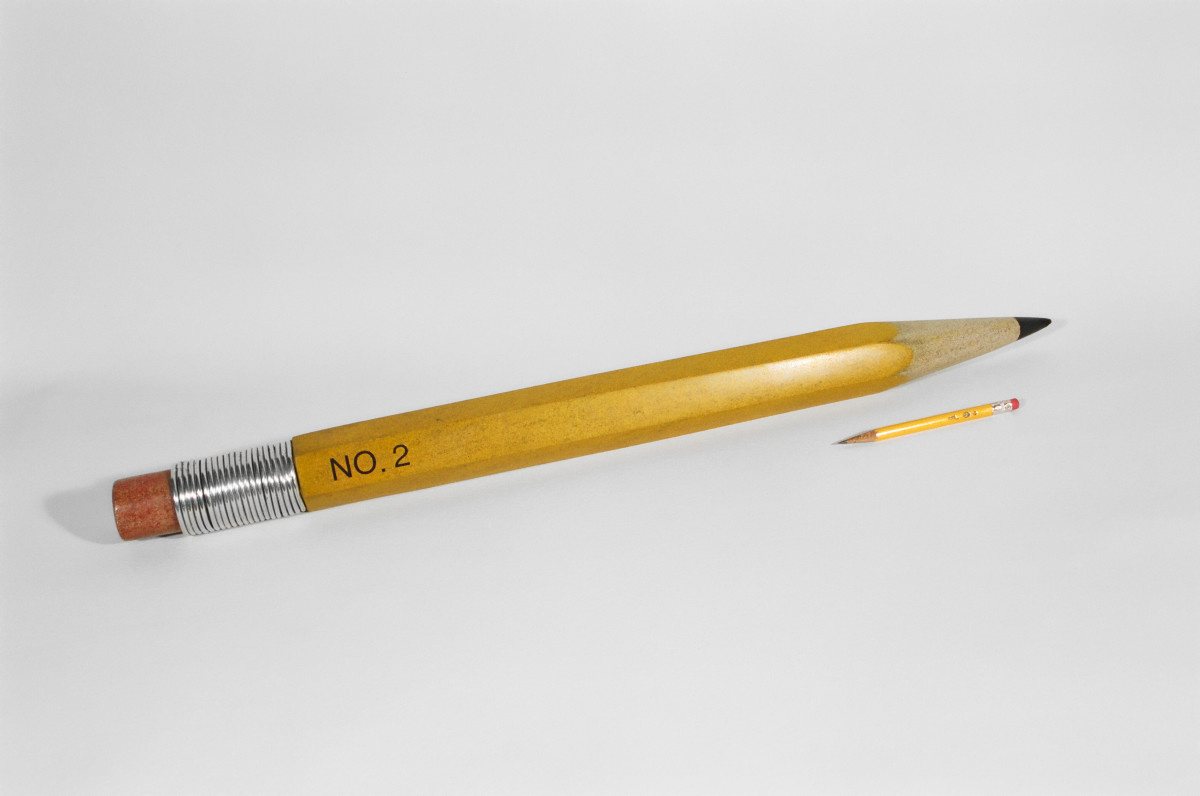 THE OLD SCHOOL DAYS by Robin Antar  Image: This oversized pencil is an homage to the days before internet. I grew up in the sixties and the “No. 2 pencil” was how we learned to write in school.