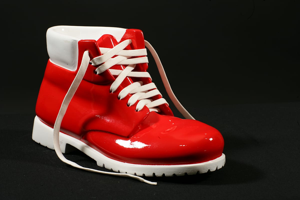 WORK BOOT / REPRODUCTION RED AND WHITE by Robin Antar, Image 1.