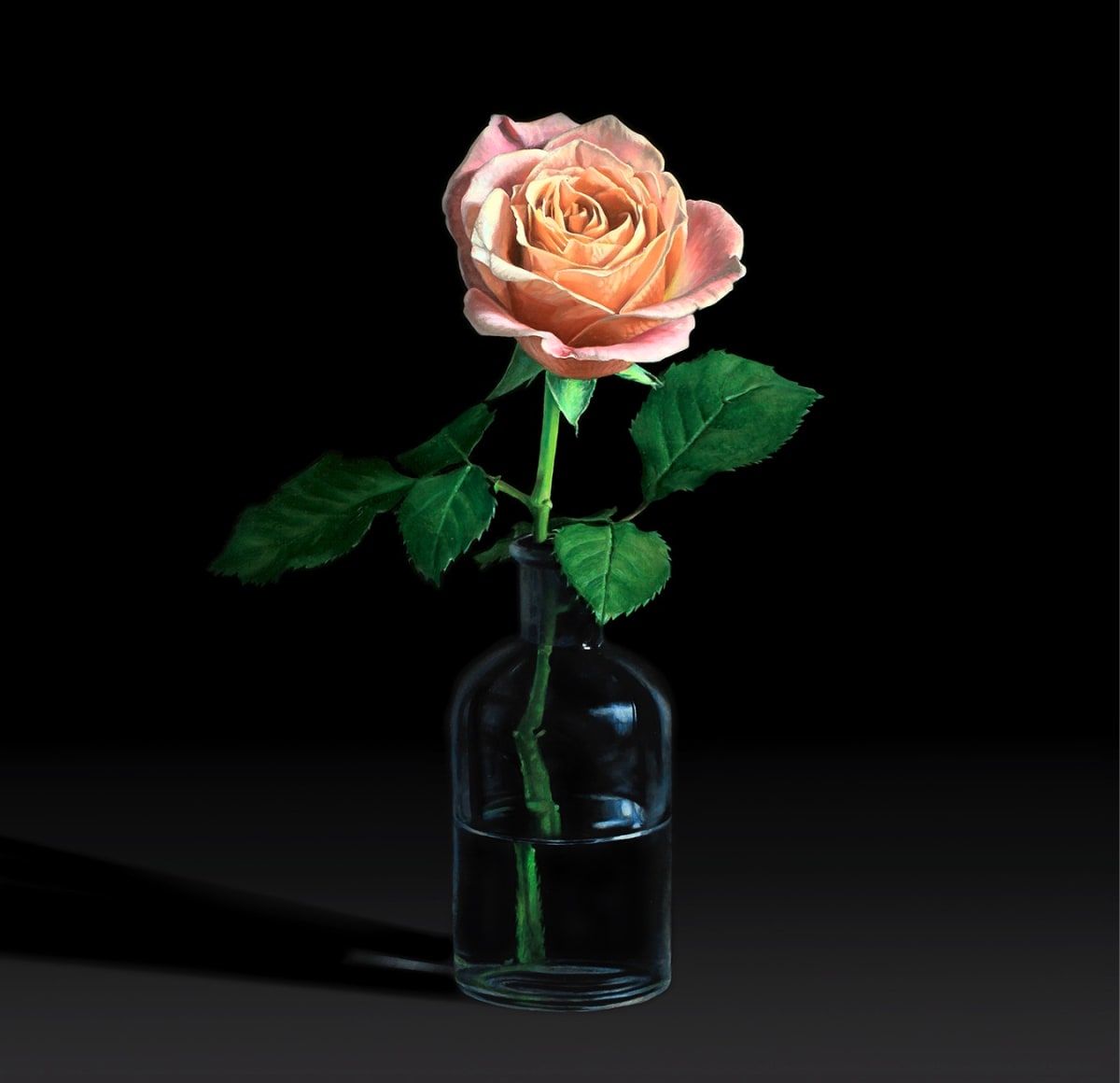 Rose in lab bottle 