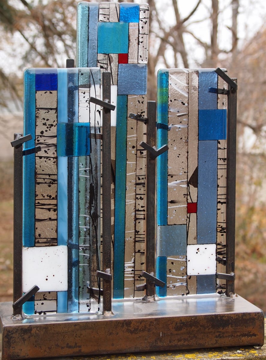 3 Blue Trees by Josephine A. Geiger, Image 1.