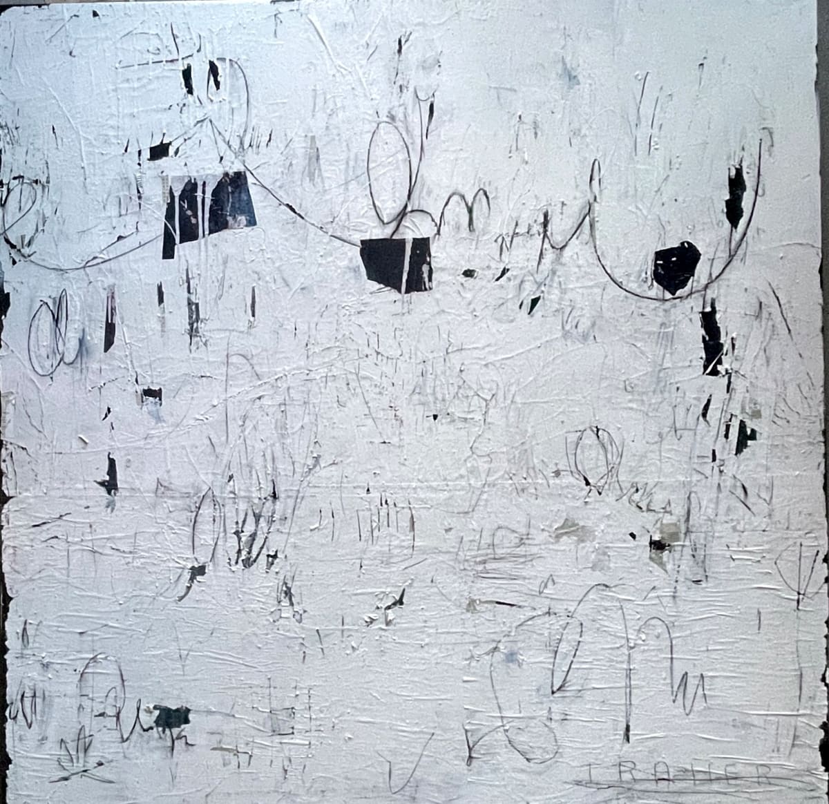 Today This Moment I Choose by Miriam Traher  Image: I don't know about you,  but as I get older,  the opportunity to dance becomes less and less, something I loved to do when I was younger. I think painting has become my outlet for dance, especially in these textured pieces,  where the marks dance and weave across the surface, and a story emerges that blends this history with the final design. The beauty is in the discovery, the textured surface and the hidden bits that can only be seen by getting in close and exploring its secrets. My process involves layering paint, collage, paint and more paint, creating layers and layers with colours, shapes and designs that are scraped, sanded, scratched and dug into, repainted, revealing and leaving bits of the past, the history of each layer.  So, Let's Take The Time To Dance,  set our spirits free, release our worries and inhibitions and leave the busyness of the day behind.
