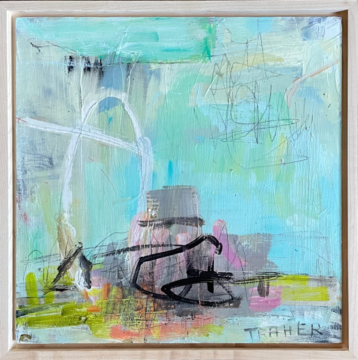 S2284 by Miriam Traher  Image: Bring life to your walls, creating your SQUARE FOOT gallery. All pieces are 12 "x 12", excluding the frame and can be mixed and mingled to create your unique expression in your home. A grouped exhibition makes a visual architectural and sculptural work dynamic and fluid as your tastes change. The size remains the same, and the frame remains the same.  Build on it, rearrange it and express your unique taste and style. Need to spice up a space? Change the pieces, move them to a new location, mix their order, buy a new one, and create a new wall of awesomeness. Created on birch rigid wood board and set in a 1.5" beautiful maple frame. Neutral and modern. Check back often for new and exciting additions to add to your wall of awesomeness.p