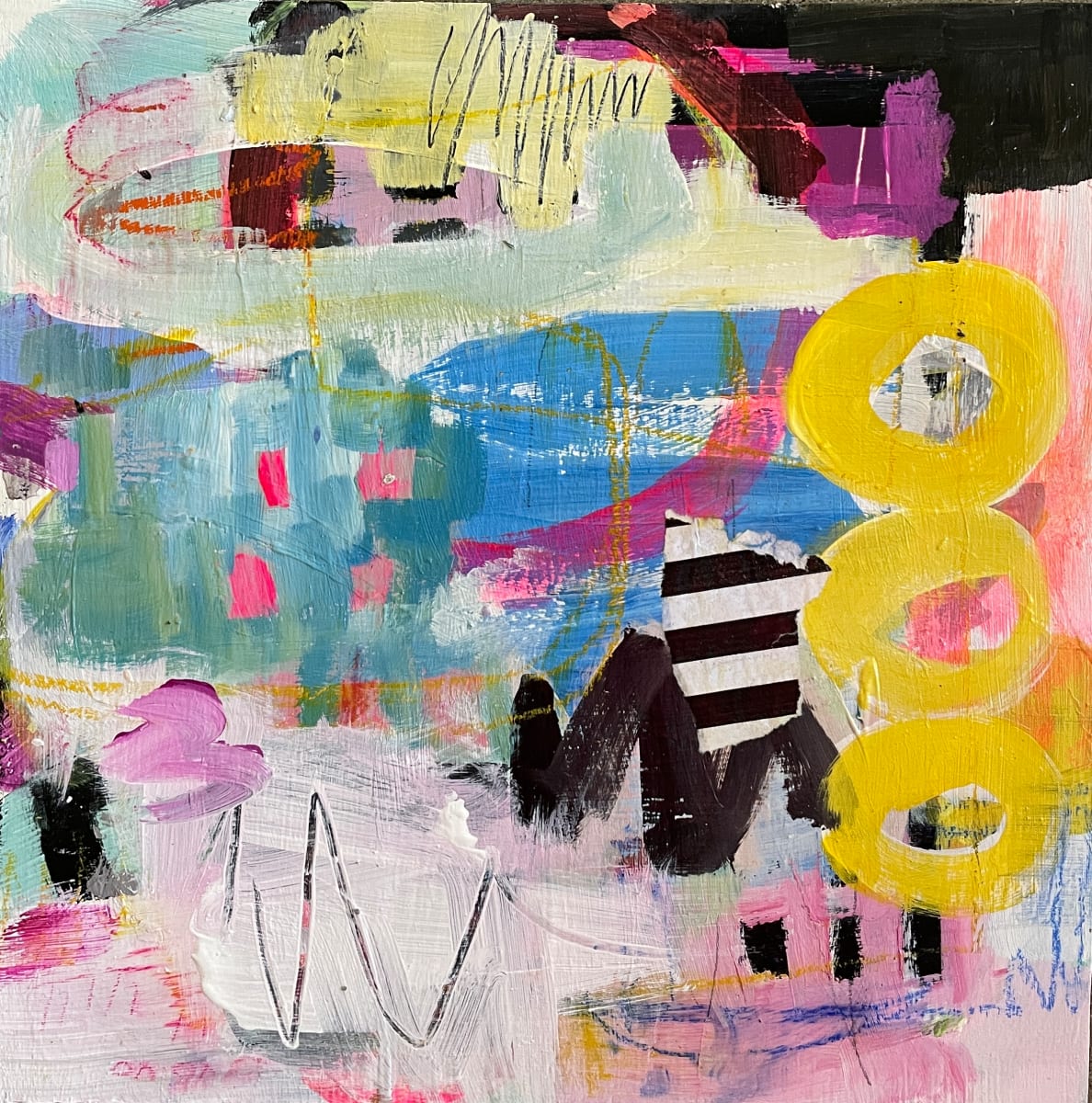 S2241 by Miriam Traher  Image: Have fun creating your own SQUARE FOOT gallery wall. All pieces are 12 "x12", excluding the frame and can be mixed and mingled to create your unique expression in your home. A grouped exhibition makes a visual architectural and sculptural work, dynamic and fluid as your tastes change. The size remains the same, and the frame remains the same, allowing you to start your collection. Build on it, rearrange and express your unique taste and style. They need to spice up a space, change the pieces, mix their order, buy a new one, and create a new wall of awesomeness. Created on birch rigid wood board and set in a 1.5" beautiful maple frame, Check back often for new and exciting additions. You can see the rest of the collection on my website