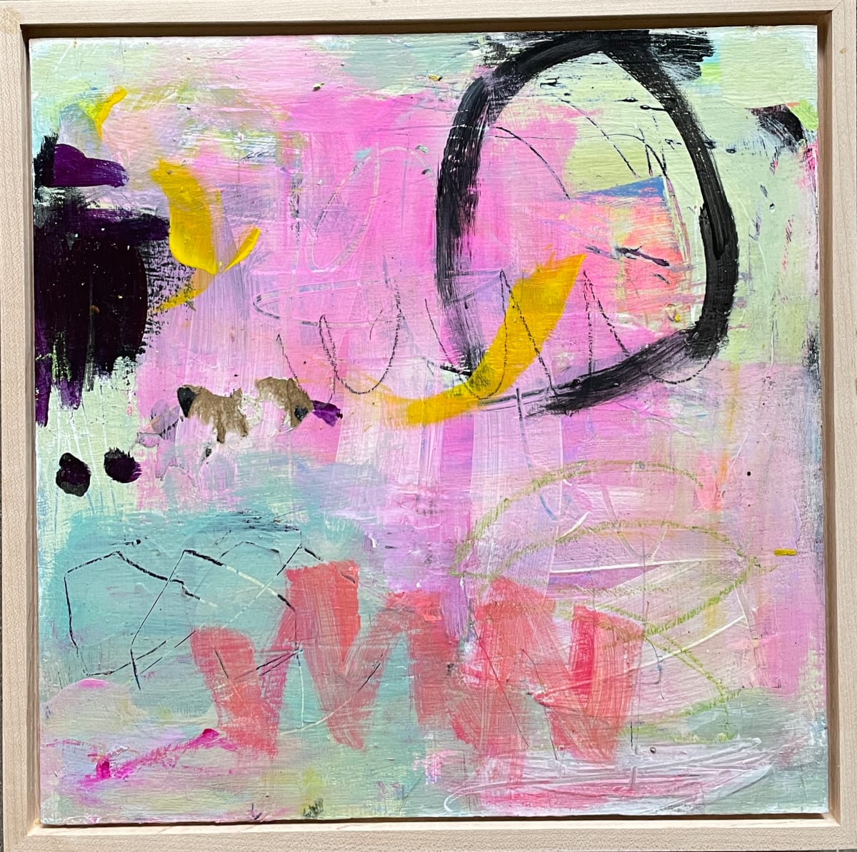 S2249 by Miriam Traher  Image: Have fun creating your own SQUARE FOOT gallery wall. All pieces are 12"x12", excluding the frame and can be mixed and mingled to create your unique expression in your home. A grouped exhibition creating a visual architectural, sculptural work that is dynamic and fluid as your tastes change. The size remains the same, the frame remains the same, allowing you to start your collection. Build on it, rearrange and express your unique taste and style. Need to spice up a space, change the pieces, mix their order, buy a new one, and create a whole new wall of awesomeness.  Created on birch hard wood board and set in a 1.5”  beautiful maple frame  Check back often for new and exciting additions. You can see the rest of the collection on my web site.