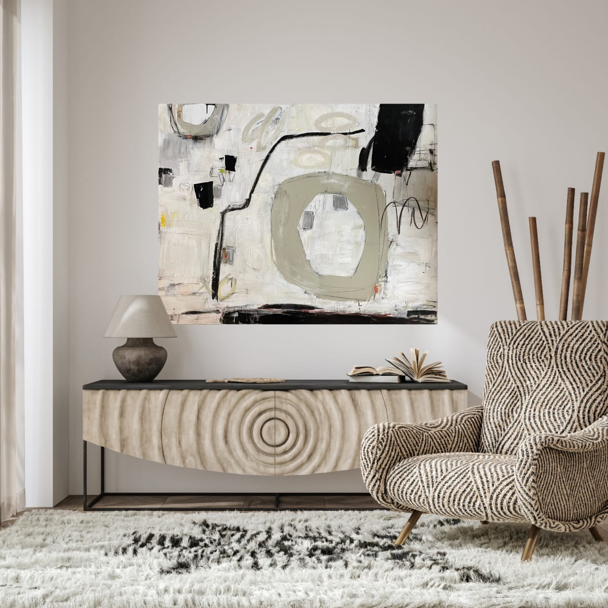 It Only Takes The Decision To Try by Miriam Traher  Image: Bold, geometric, neutral art