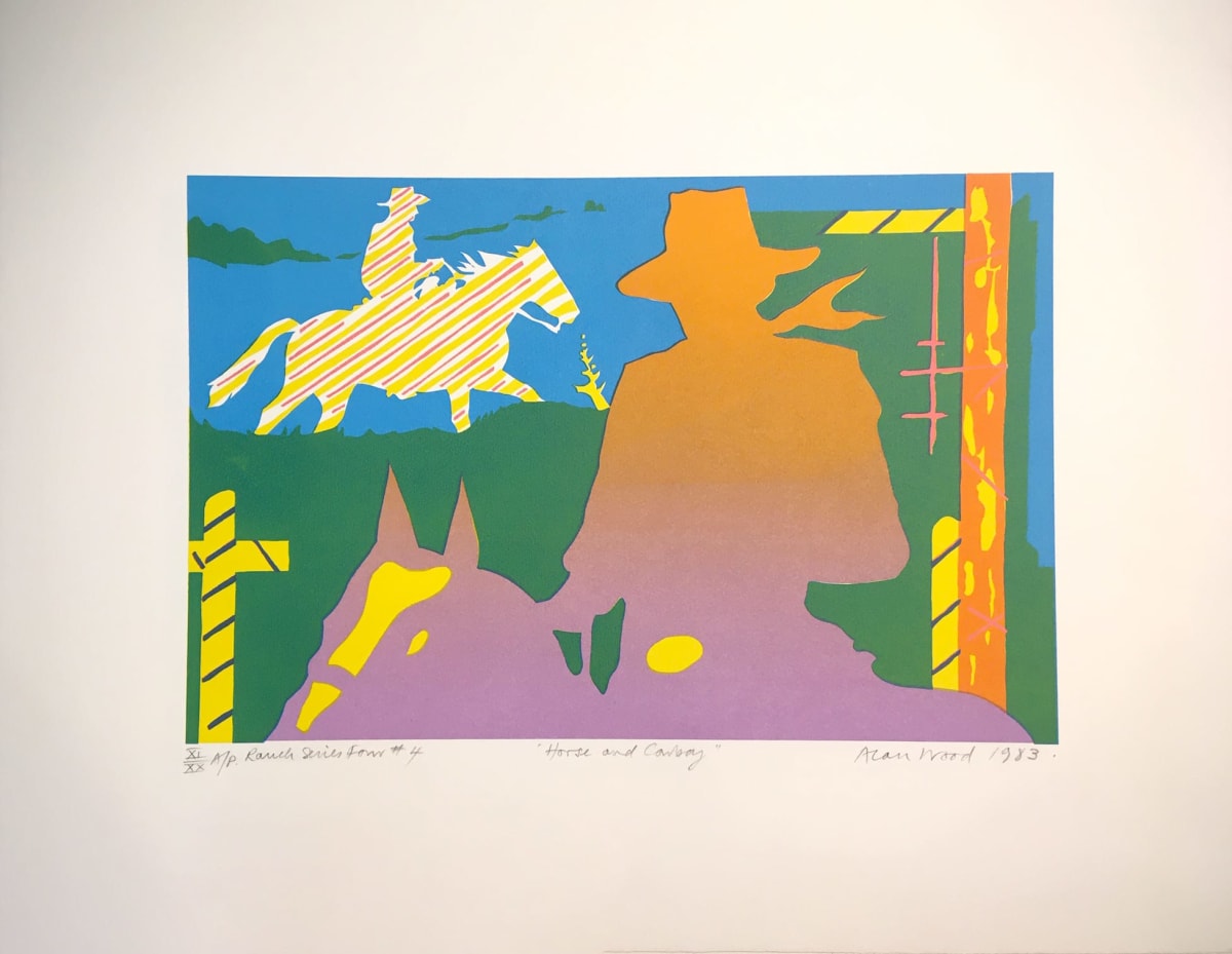 Ranch Series - Horse and Cowboy by Alan Wood (1935-2017) 