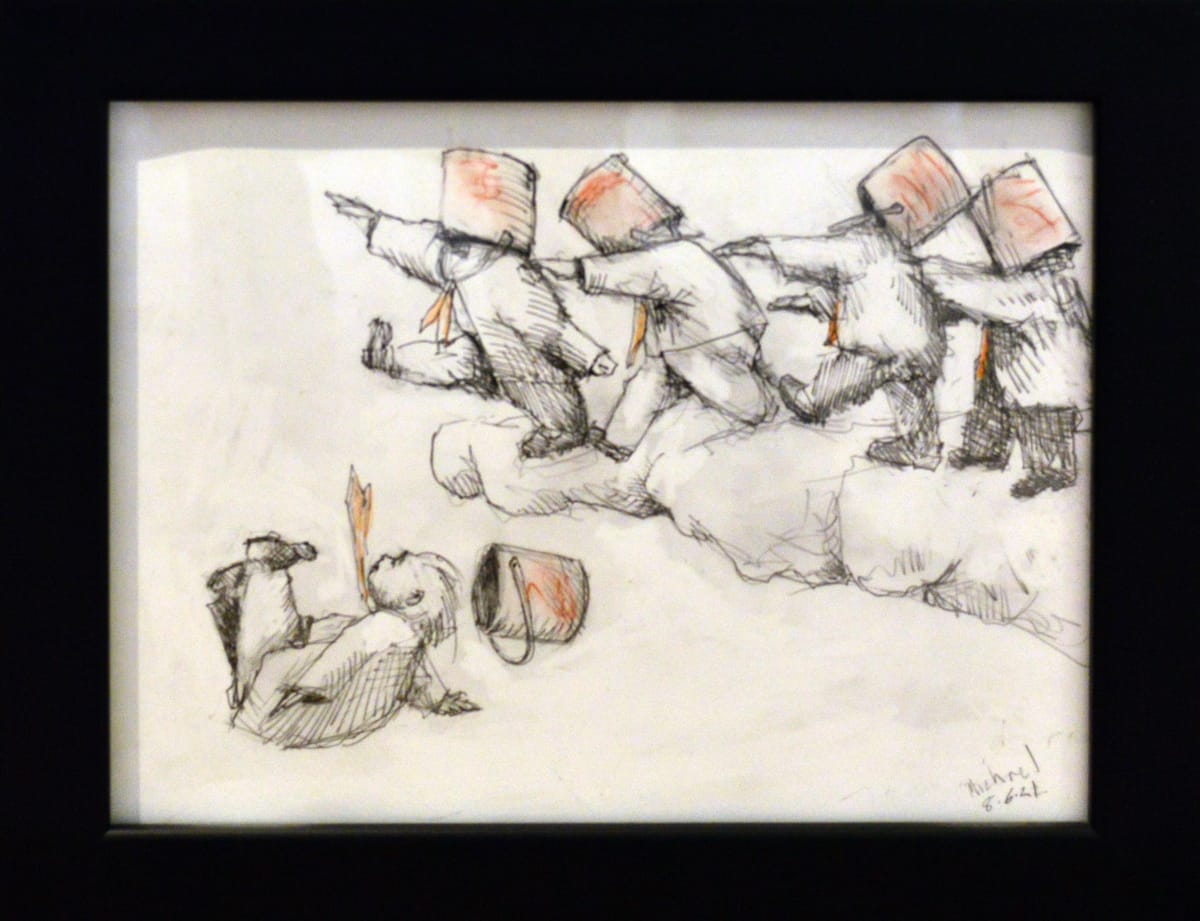 Men of Vision Follow Men of Vision - Drawing by Michael Hermesh 