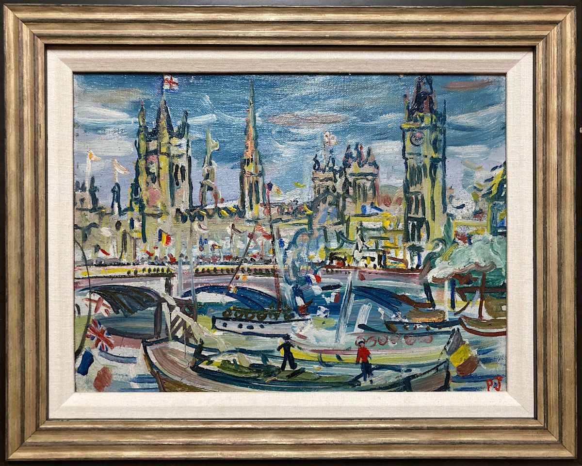 Coronation Day - London by Llewellyn Petley-Jones (1908-1986) 