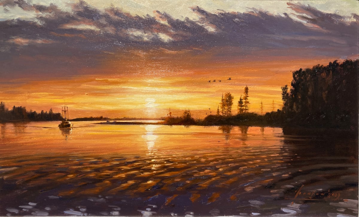 Sunset Over Ladner Reach by John Horton (CSMA, FCA) 