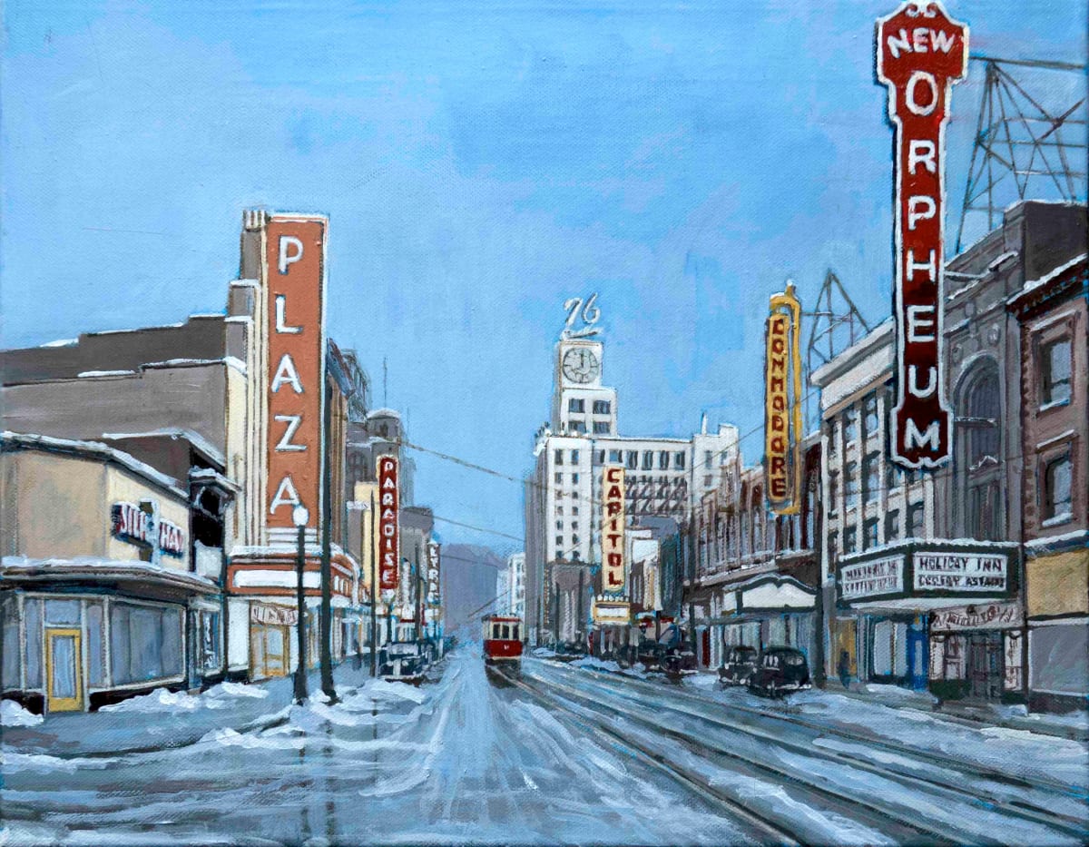 Theatre Row 1940 – Winter Day by Tom Carter 