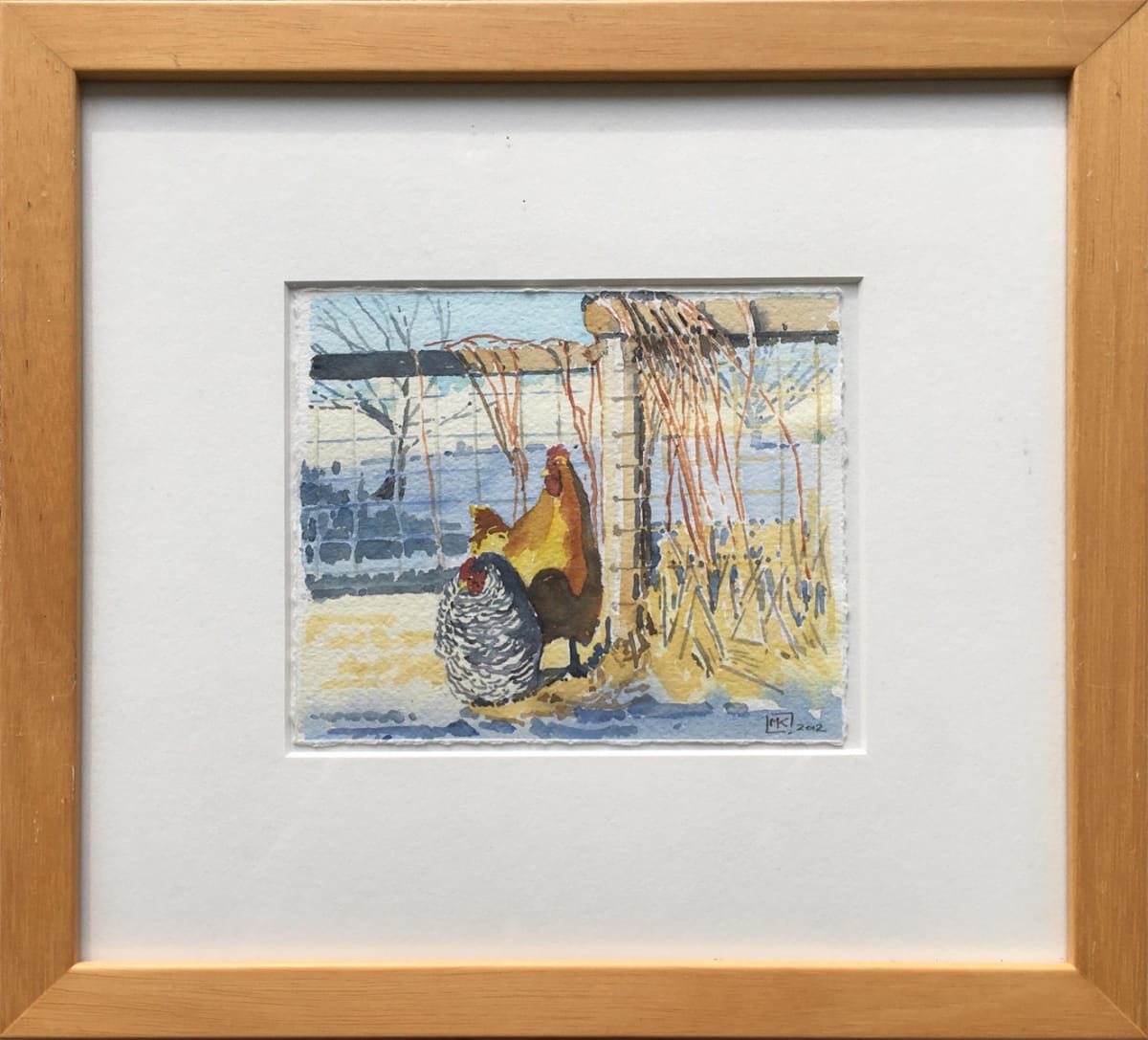 Dave and Hen on a Frosty Morning by Michael Kluckner 