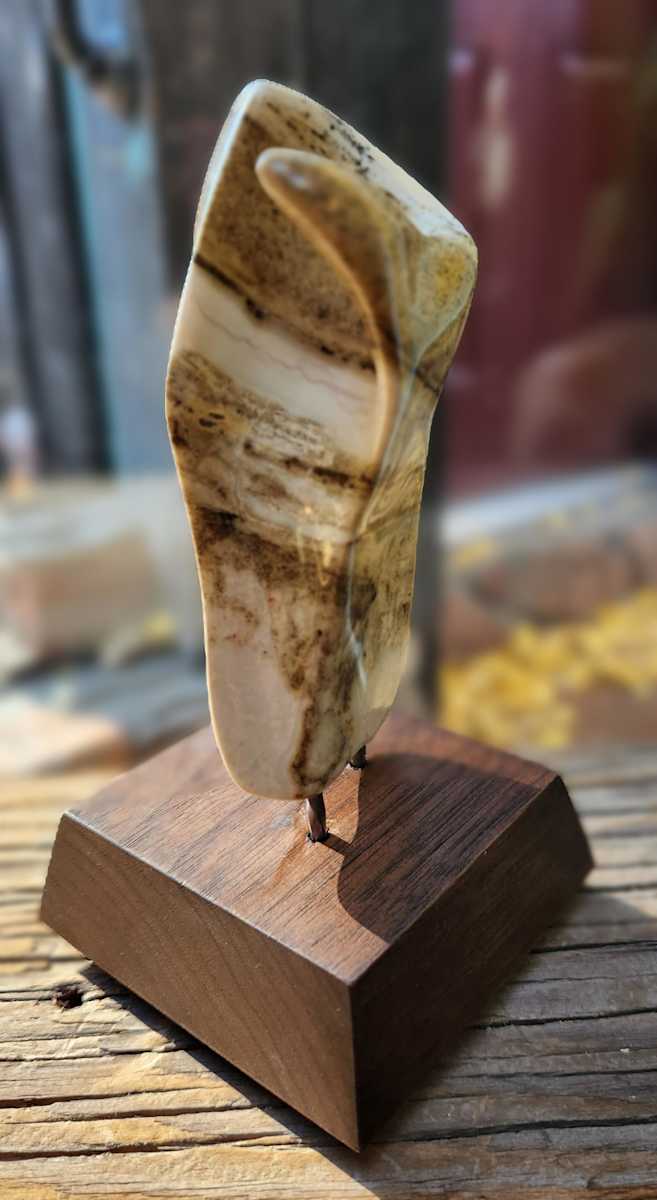 Embrace by Frances A Listou  Image: I was thinking of Donna and her family when I was carving this beautiful stone, thus the name, Embrace