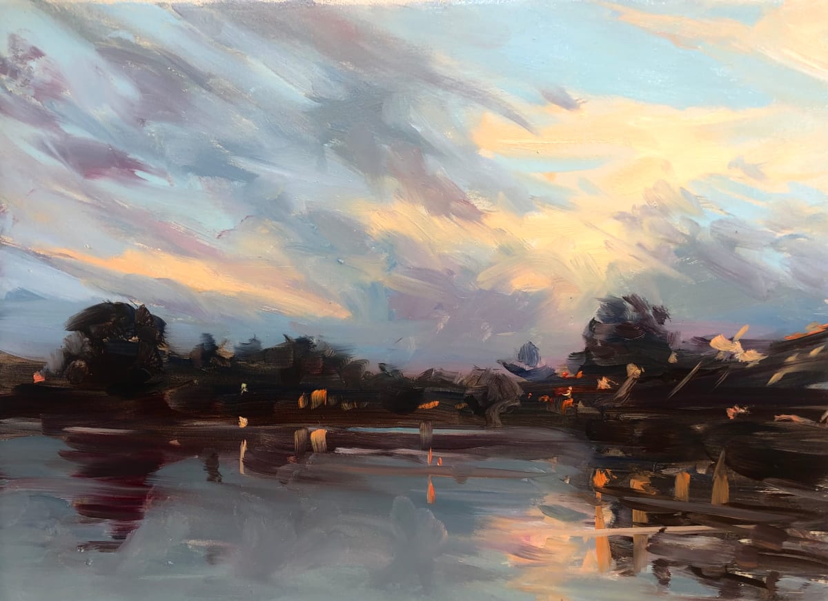 Sunset Near Lambertville Bridge by Laurie Maher, Image 1.