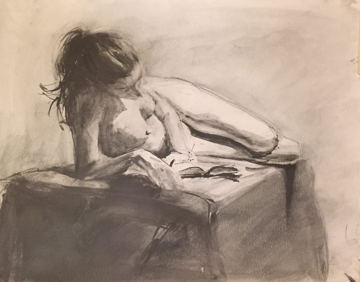 Woman Reading a Book by Laurie Maher 