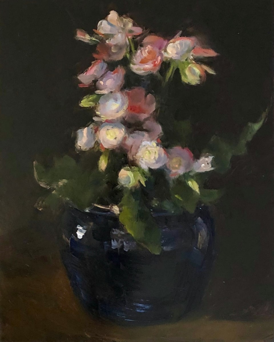 Floral, Blue Pot, Image 1.