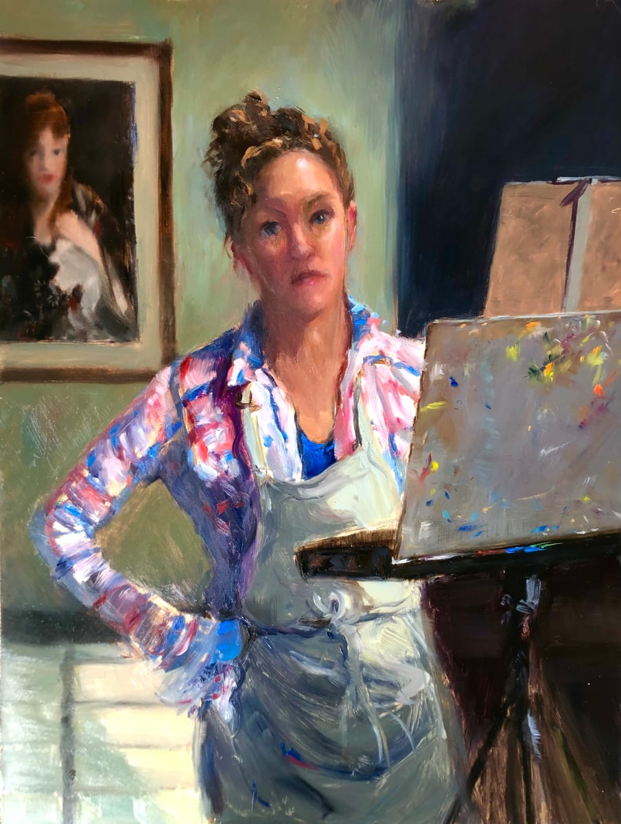 Self Portrait at Easel by Laurie Maher 