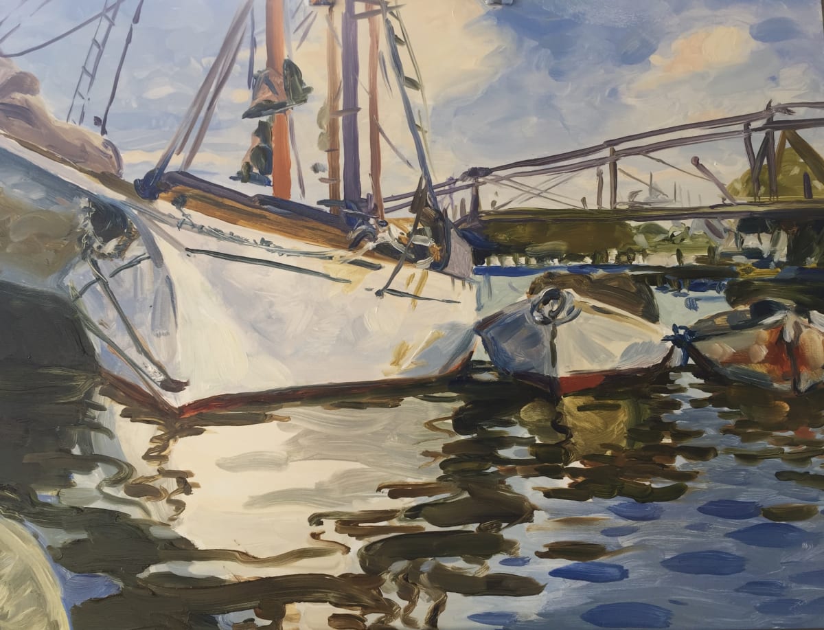 Boats At Anchor- After John Singer Sargent 