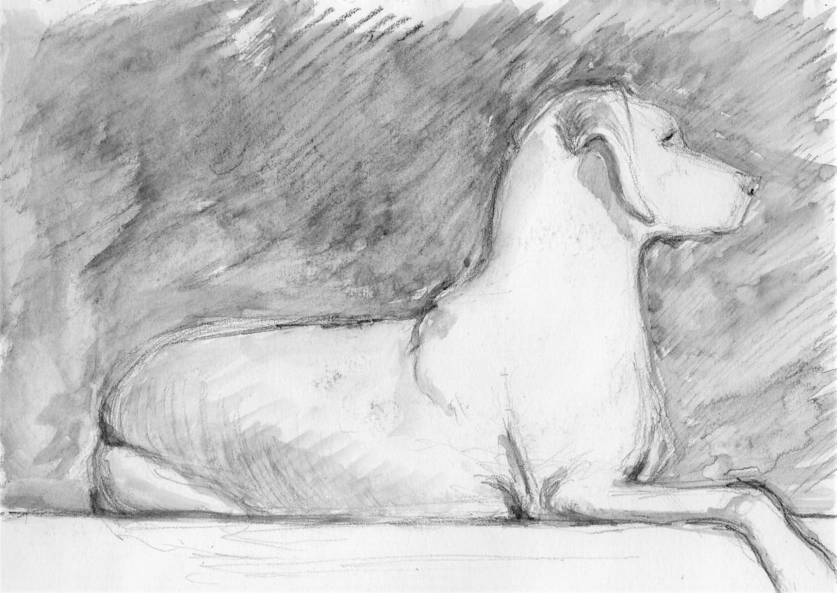 Dog Statue in Saratoga, Image 1.