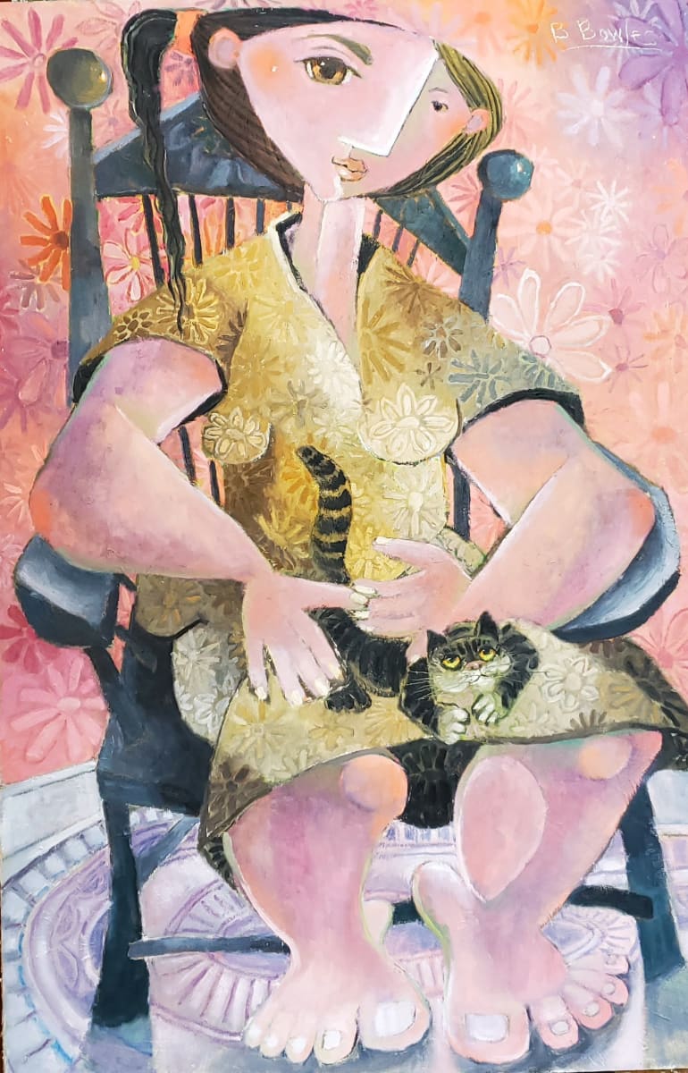 Girl and her Cat by Bernard Bowles 
