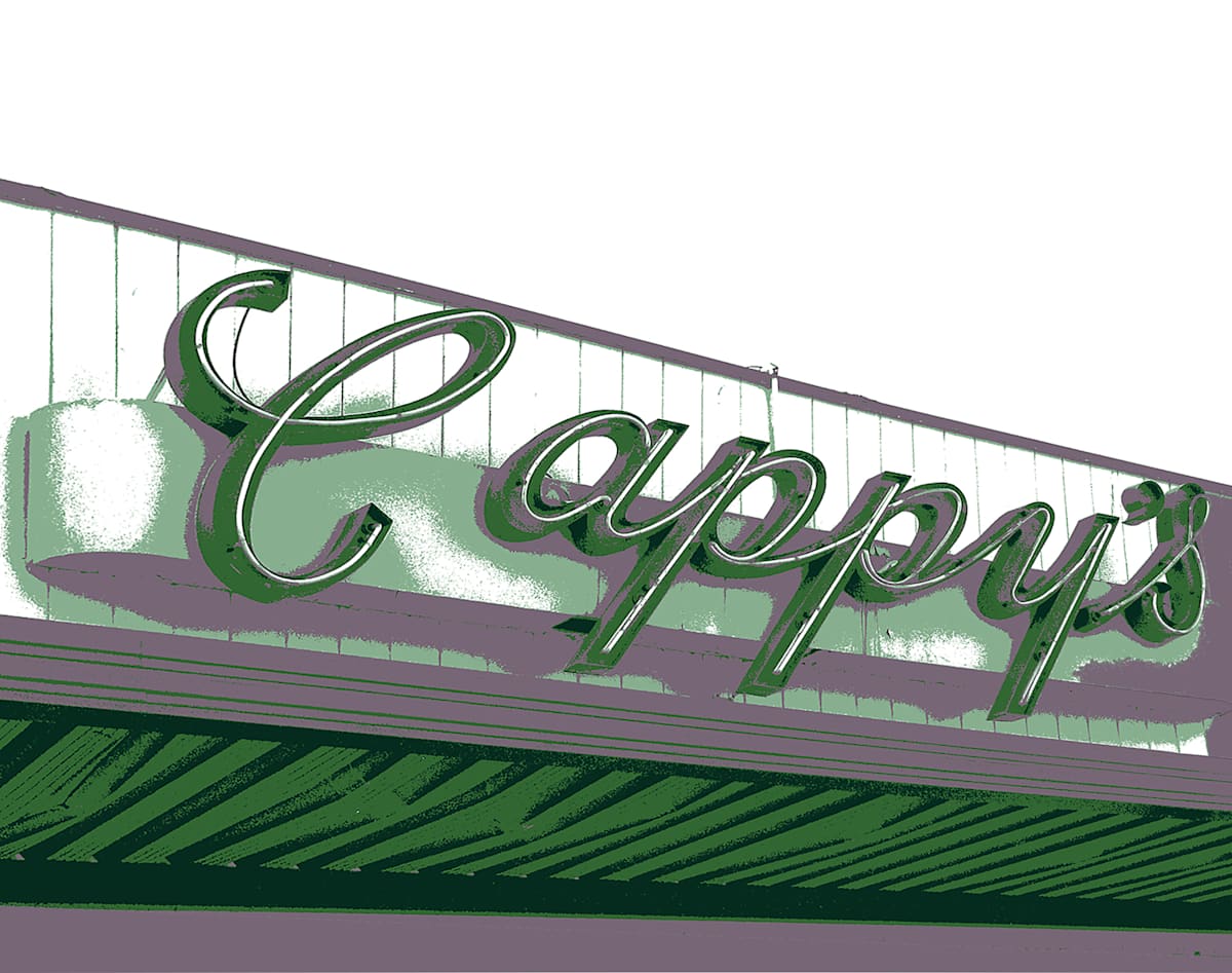 Cappys by Don Leverich  Image: This great sign was captured before the building was razed for a condo. 