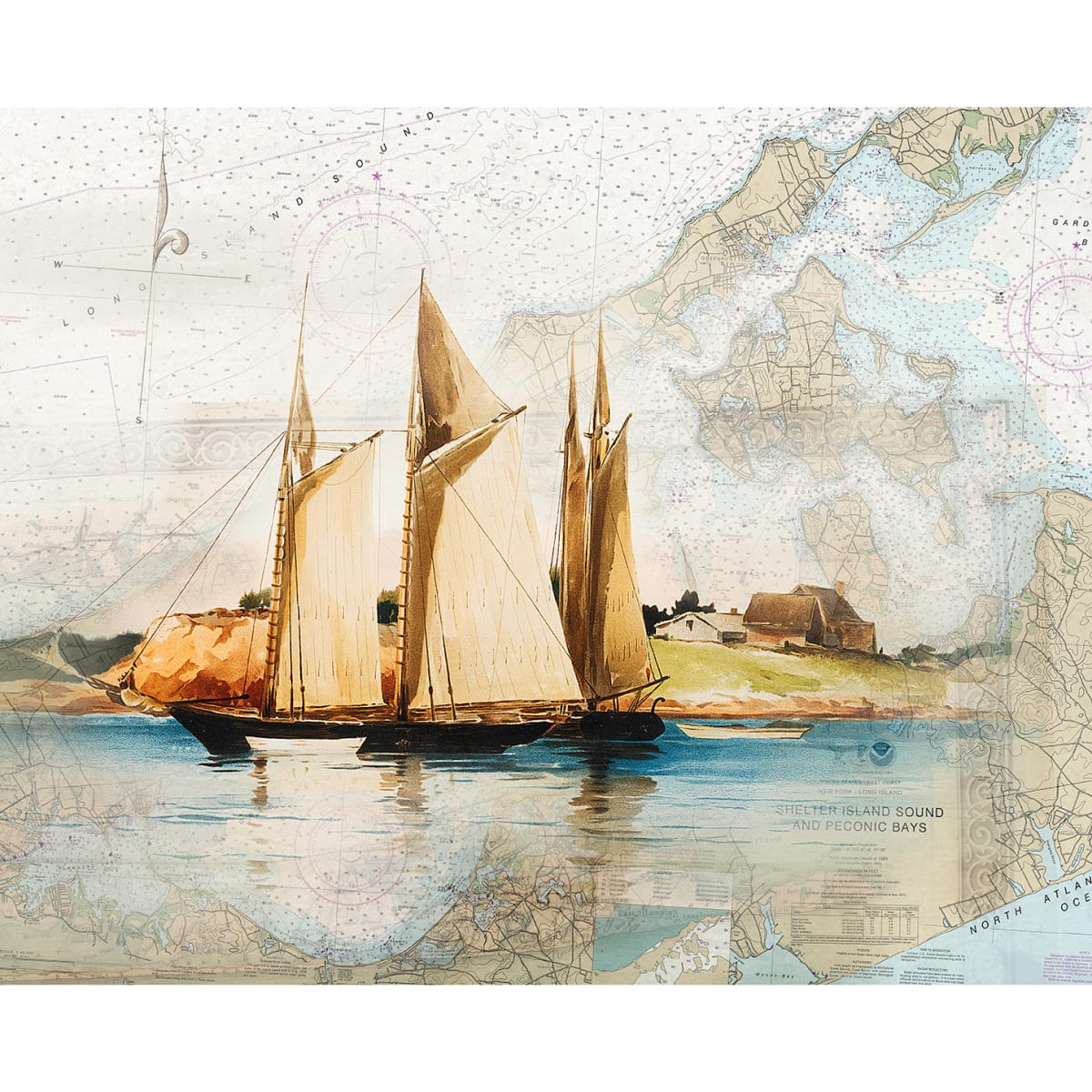 Shelter Island Chart 1 by Don Leverich 