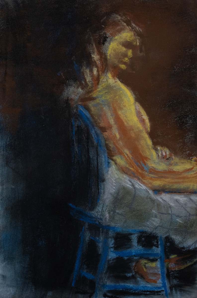 Towards the light. by Don Leverich  Image: Warmth alights on her from the window.