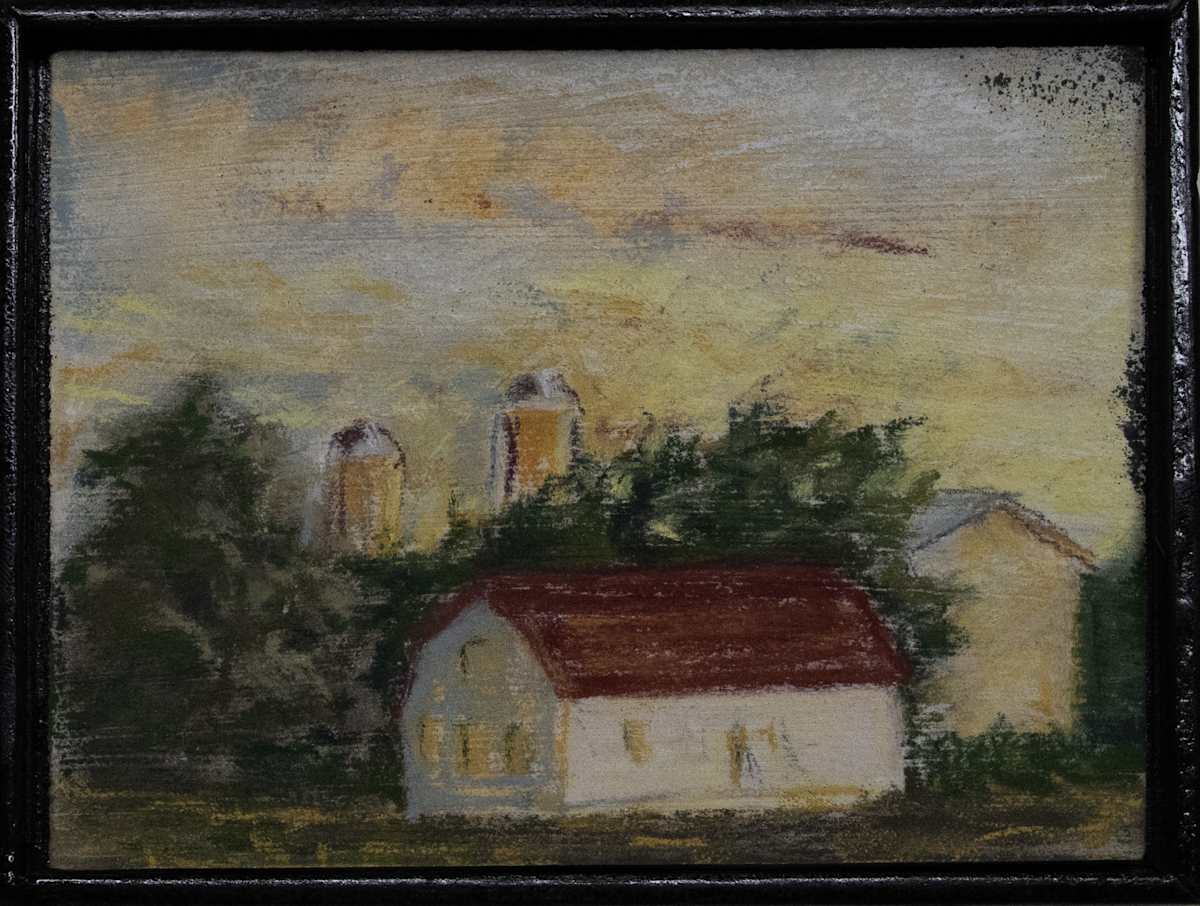 Sitting Happy by Don Leverich  Image: Small building quietly sitting ion the edge of the farm.