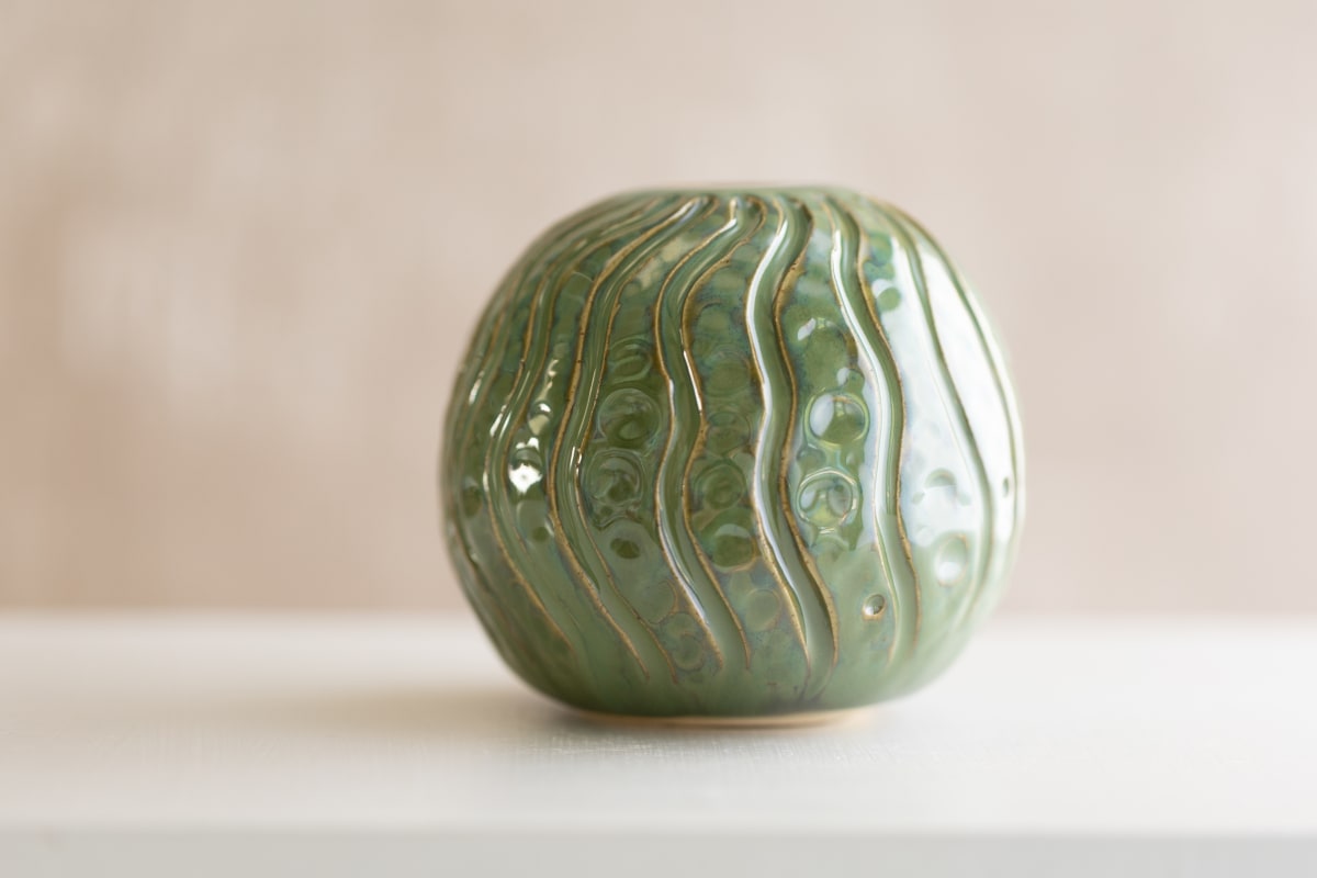 Sphere vase “under the sea” by Cath Smith 