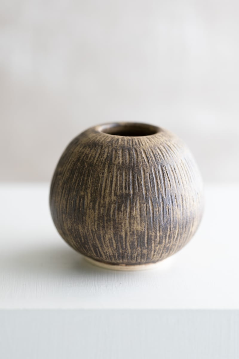 Coconut sphere jar by Cath Smith 