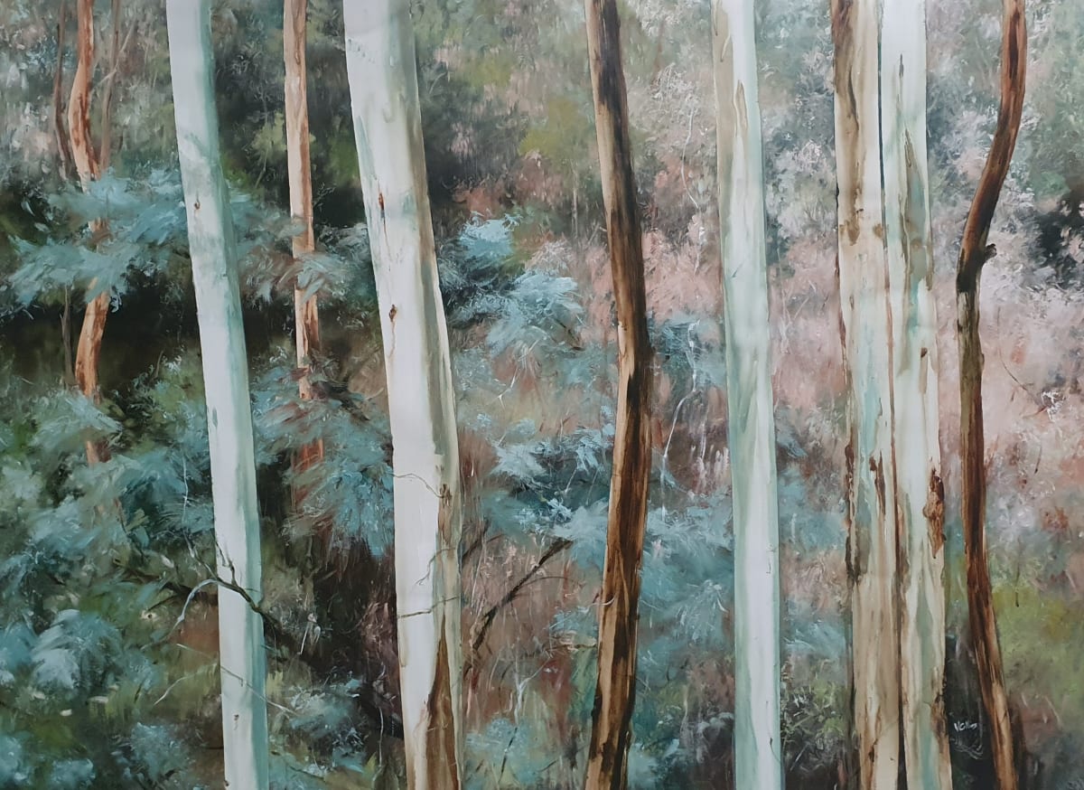 Sapling Forest 12 - Sentinels (framed) by Victoria Collins, Artist 