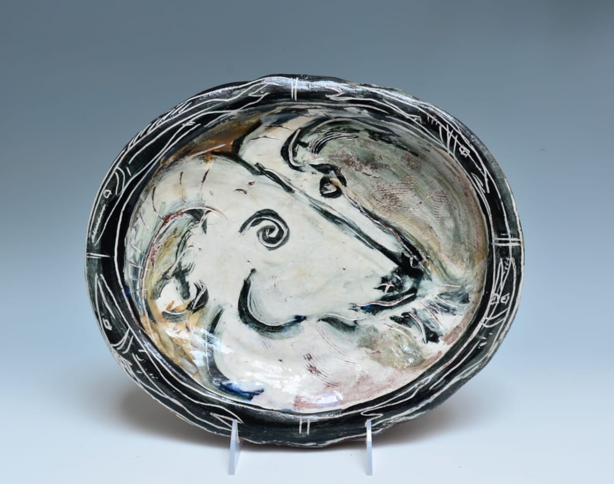 Oval Goat Plate by Ron Meyers 