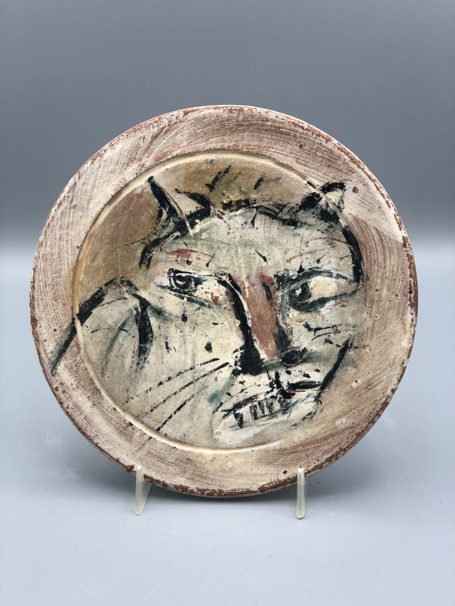 Small Cat Plate by Ron Meyers 