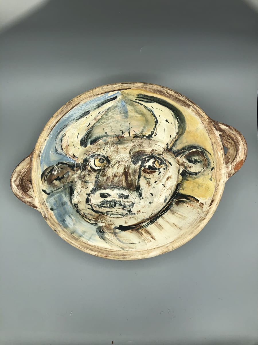 Bull or Steer Platter with Handles by Ron Meyers 