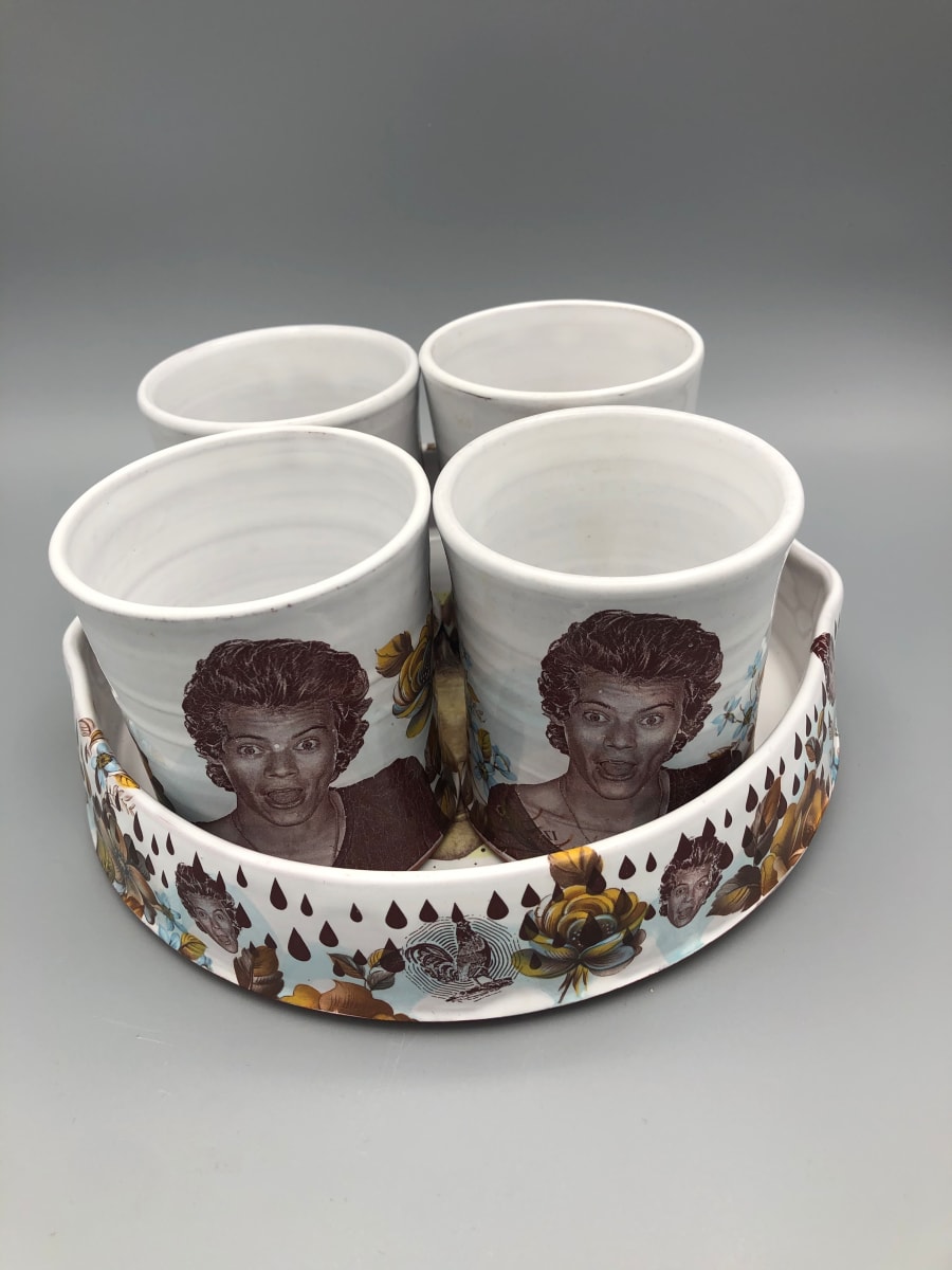 Harry Styles Whiskey Set - Four Cups & Tray by Curtis Houston 