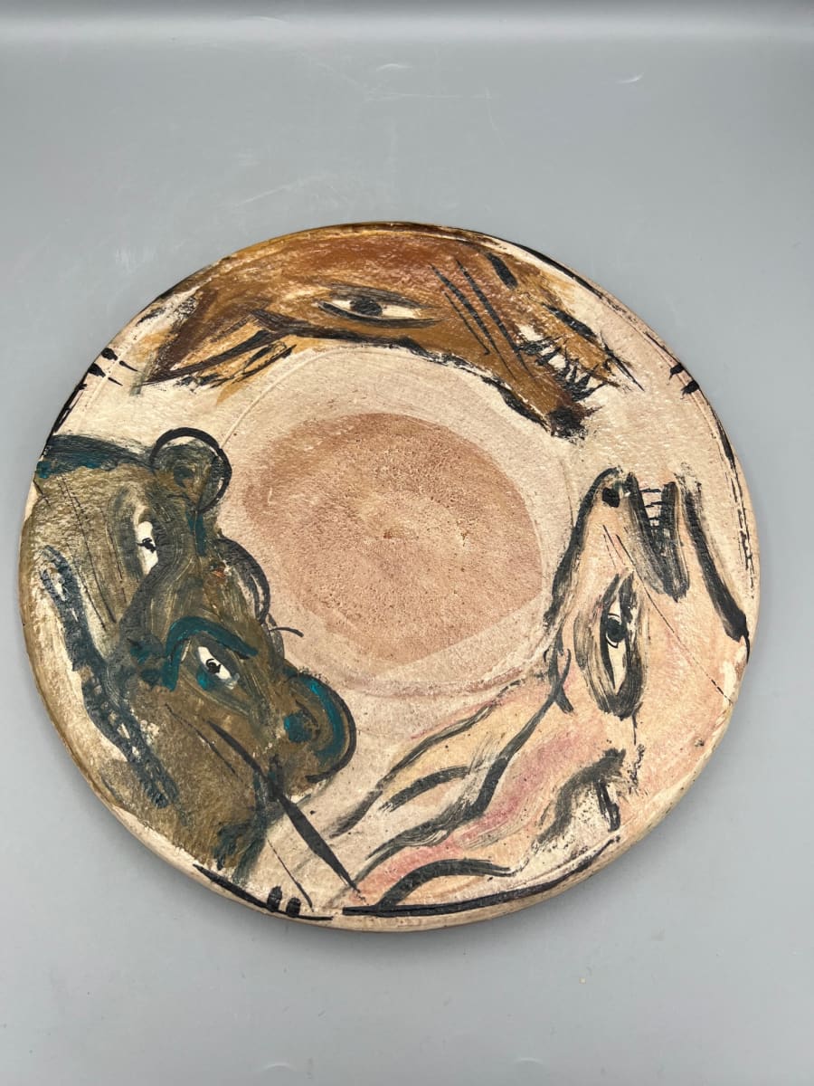 Three Character Plate - Bear, Rabbit,  Fox by Ron Meyers, Image 1.