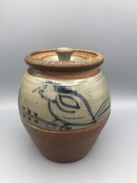 Lidded Jar with Bird Designs by John Thies 