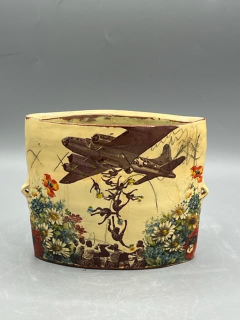 Falling Soldiers Oval Vase by Eric Pardue, Image 1.