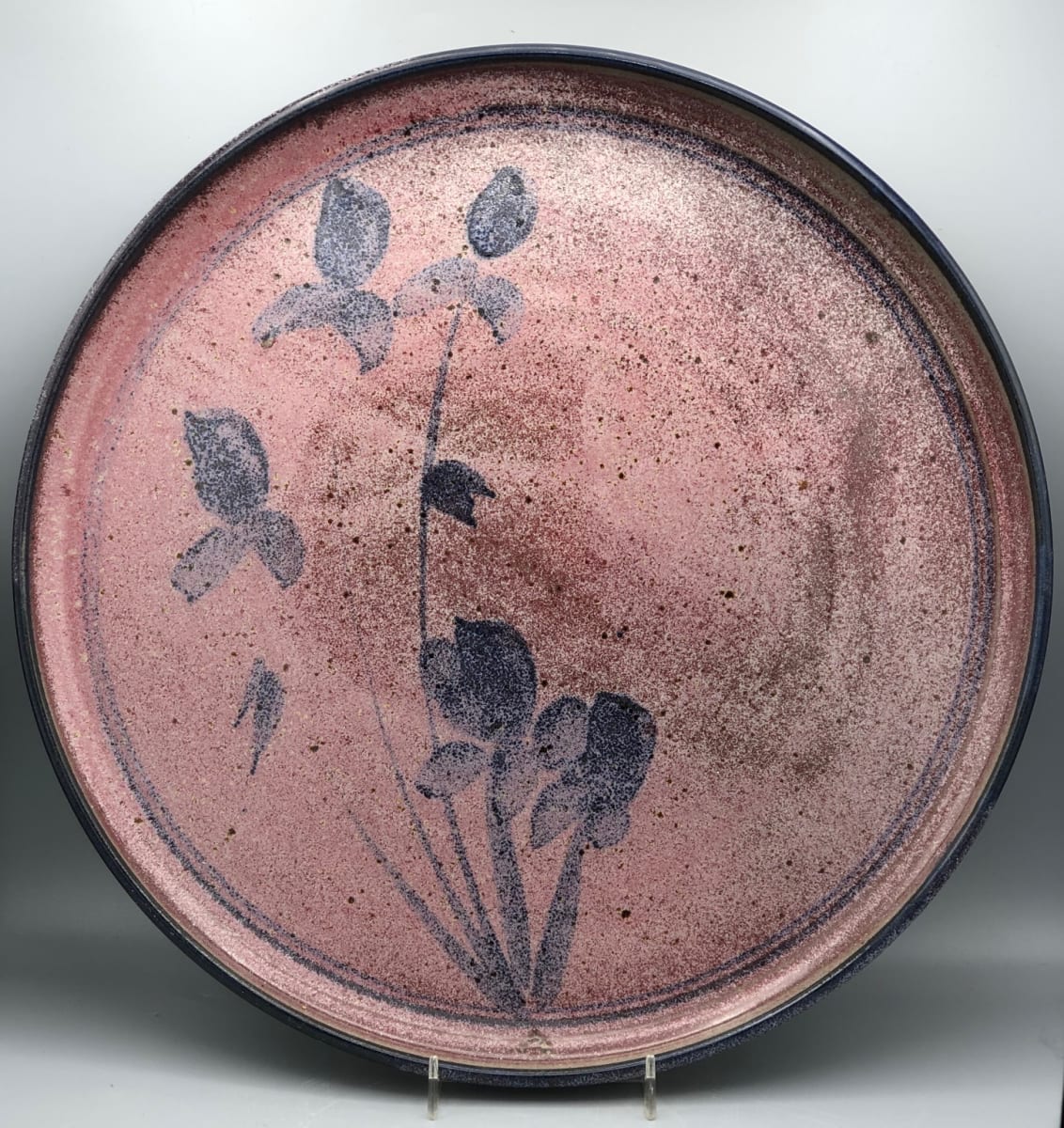 Ceramic Charger with Floral Design by Don Glasgow 