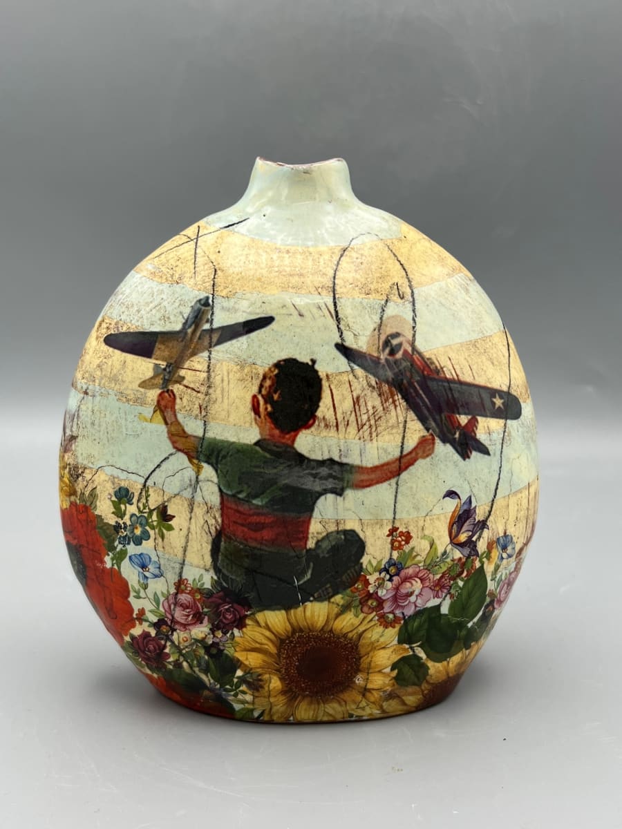 "Conflicted" Small Vase by Eric Pardue, Image 1.