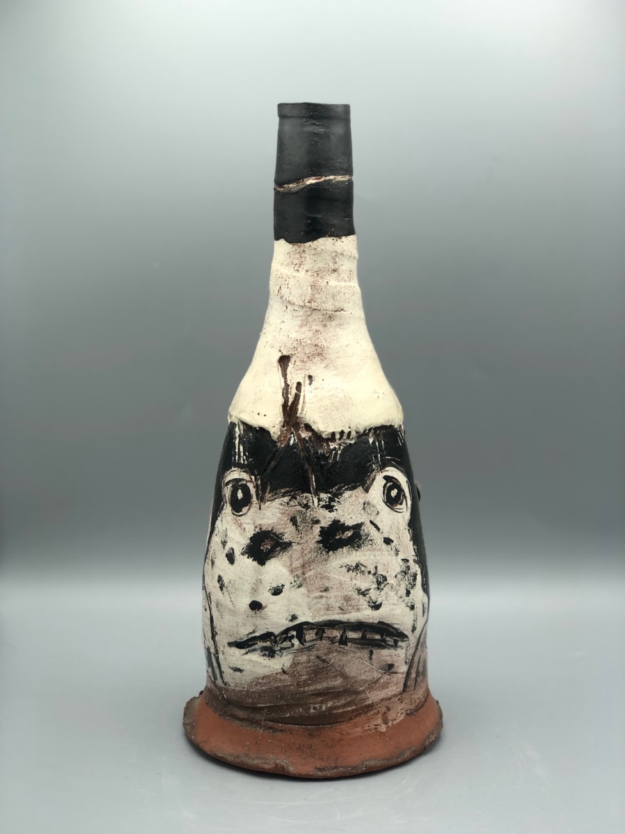 Frog and Pig Bottle Vase by Ron Meyers 