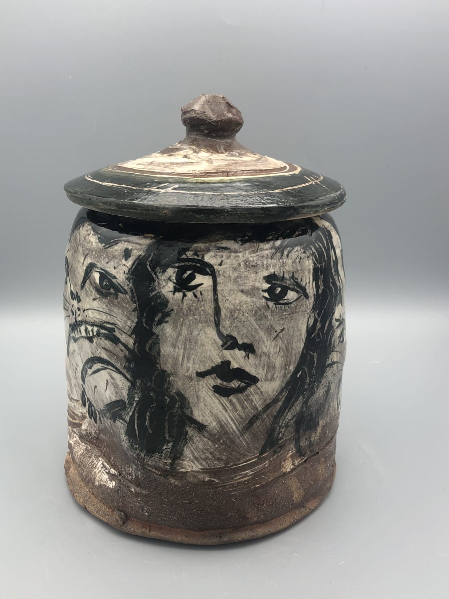 Lidded Jar with the Usual Suspects by Ron Meyers 