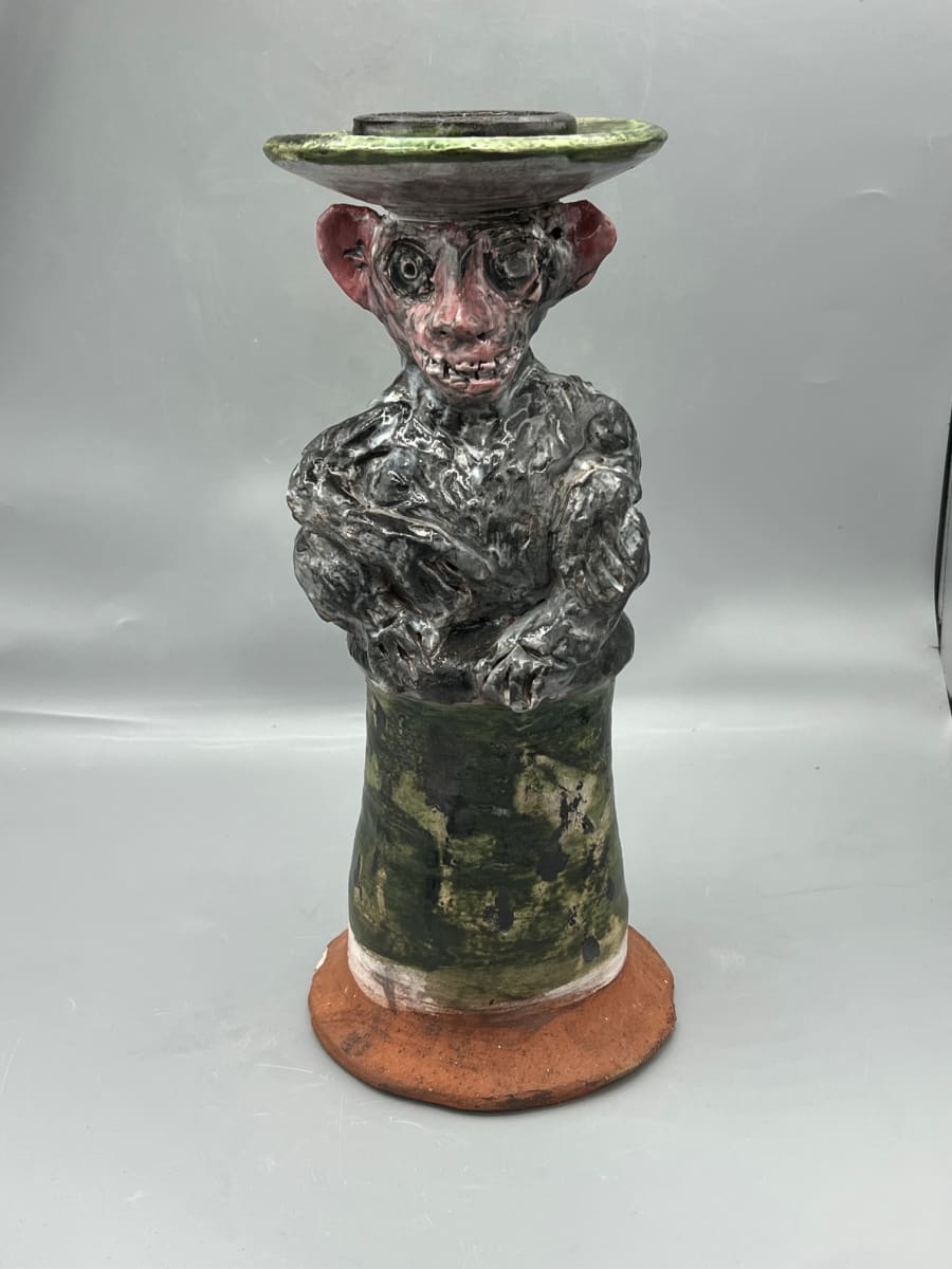 Monkey Candlestick by Ron Meyers, Image 1.