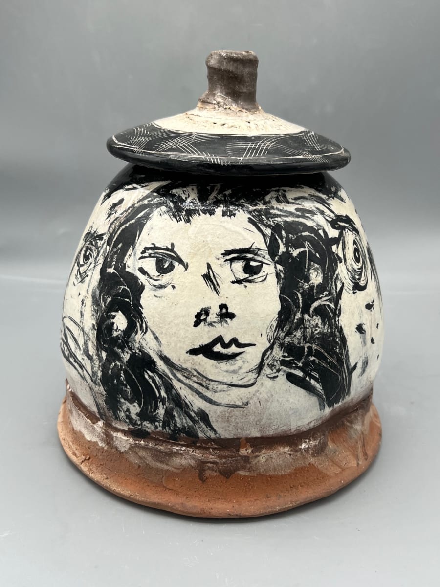 Lidded Jar with the Usual Suspects by Ron Meyers 