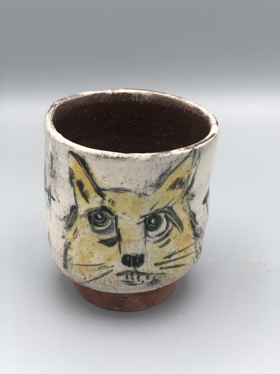 Yellow Cat Yunomi by Ron Meyers 