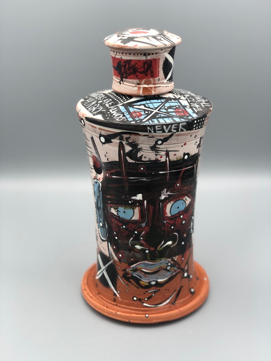 "Never Enough" Monsters Lidded Jar by Alex Thomure, Image 1.