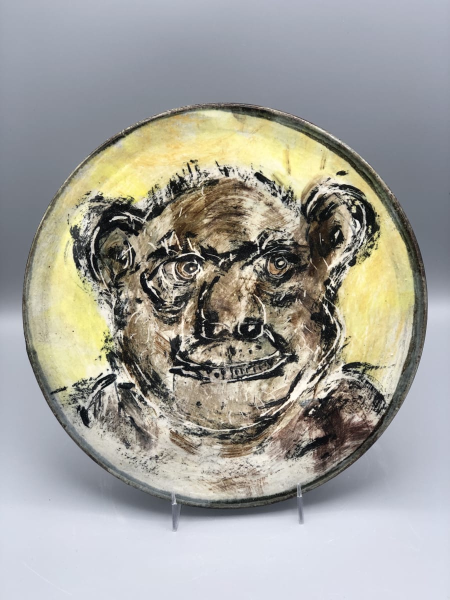 Monkey Dinner Plate by Ron Meyers 